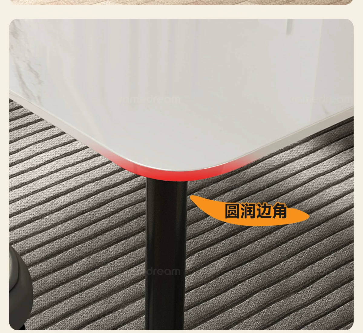 Sanmeng Home Rock Plate Dining Table 2026 New Light Luxury Small House Dining Table Rectangular Table and Chair Combination