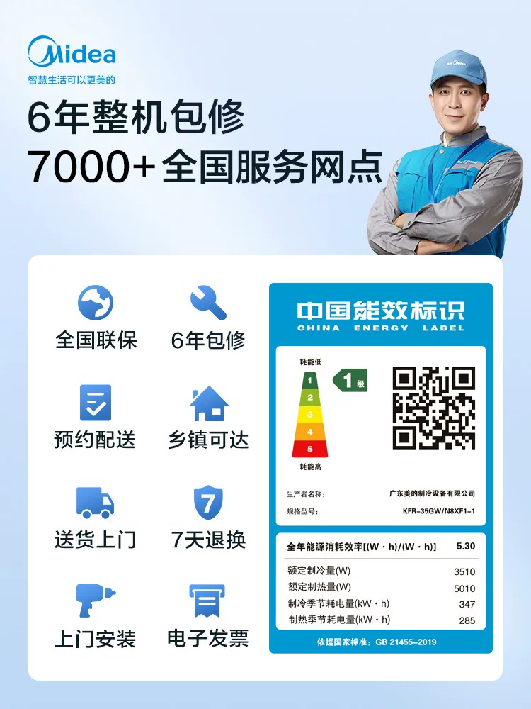 2024 Новый кондиционер Pinmei Статический свежий ветер 1.5 ПИЛГЛЕС
