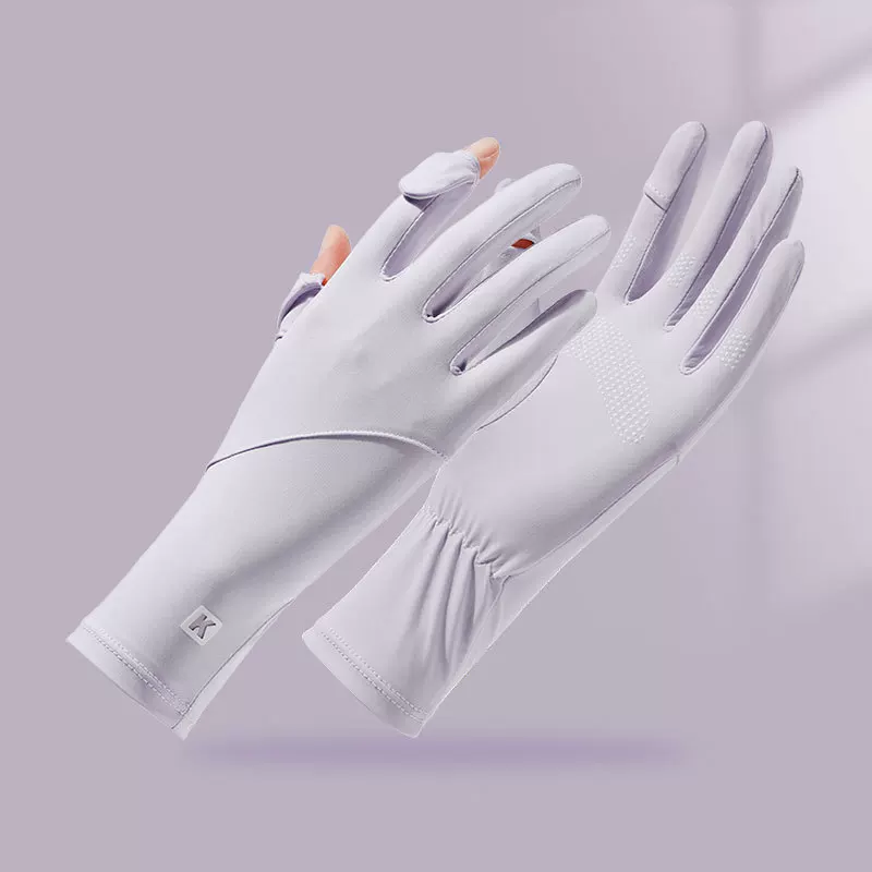 Sunscreen gloves for men, anti slip touch screen for driving, ice silk for summer riders, outdoor cycling, hiking, anti UV fishing
