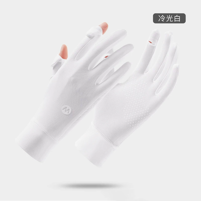 Sunscreen gloves for men, anti slip touch screen for driving, ice silk for summer riders, outdoor cycling, hiking, anti UV fishing