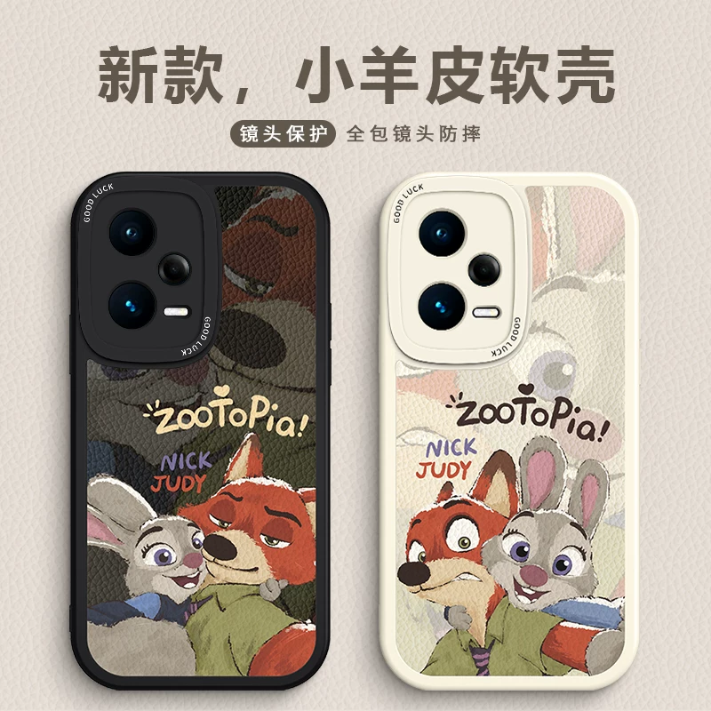 Подходит для чехла для мобильного телефона Redmi note15pro, Zootopia note12Tpro «все включено» note14, мягкий силикон + индивидуальность для пары, кожаный чехол 10/9 11R, женский 3, новый стиль 13, защита от падения, турбо4