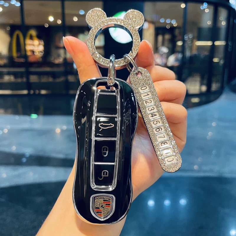 Porsche Key Shell Cayenne Macan Paramela 718 Maca Taycan Cover Cover Buckle Back Sag Новая модель для женщин