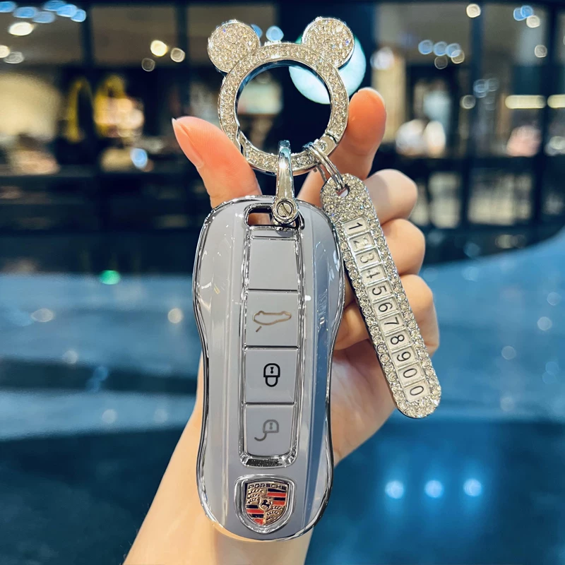 Porsche Key Shell Cayenne Macan Paramela 718 Maca Taycan Cover Cover Buckle Back Sag Новая модель для женщин