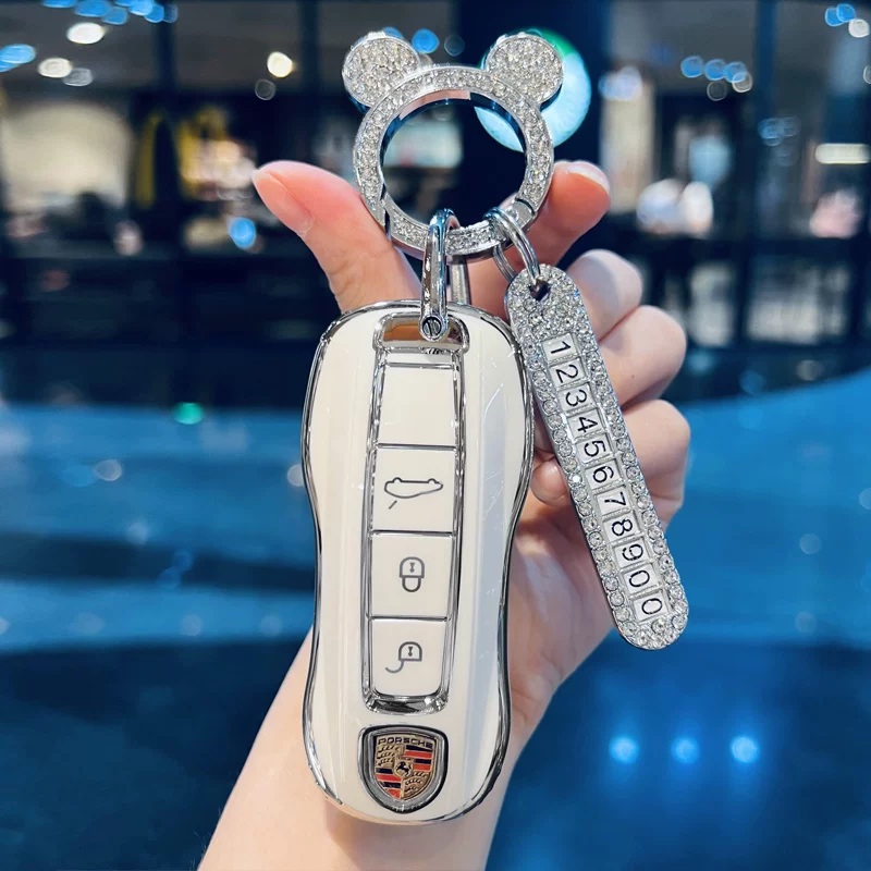 Porsche Key Shell Cayenne Macan Paramela 718 Maca Taycan Cover Cover Buckle Back Sag Новая модель для женщин