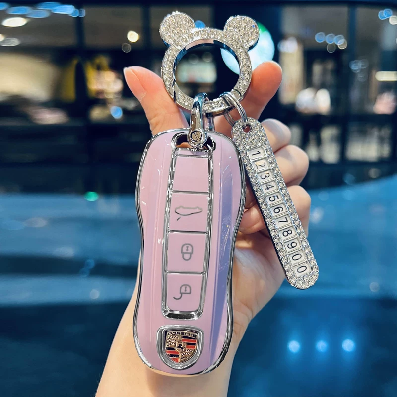 Porsche Key Shell Cayenne Macan Paramela 718 Maca Taycan Cover Cover Buckle Back Sag Новая модель для женщин