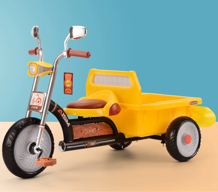 Children's tricycle bicycle 1-2-3-6 years old, large size, can carry people, baby bike with rear bucket, children's bike