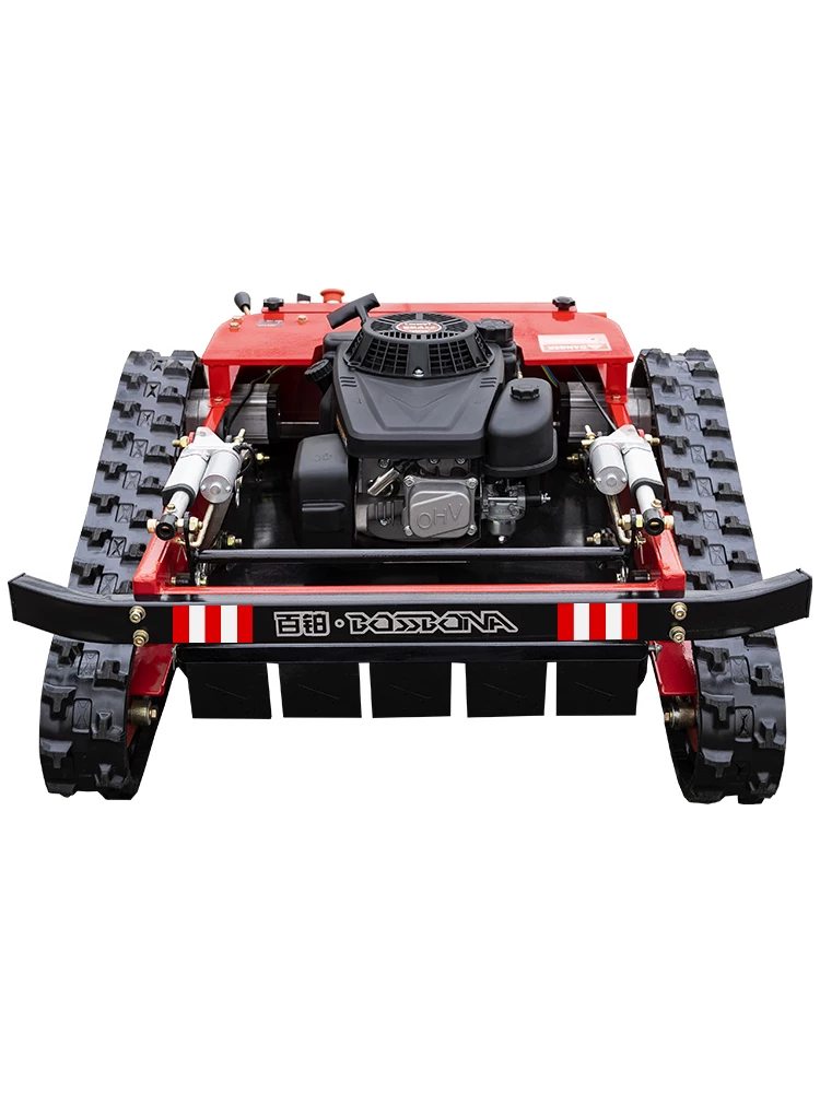 Lawn mower, remote control weeding machine for fruit tea gardens, multifunctional tracked wireless lawn trimmer, grass crushing and reclamation machine
