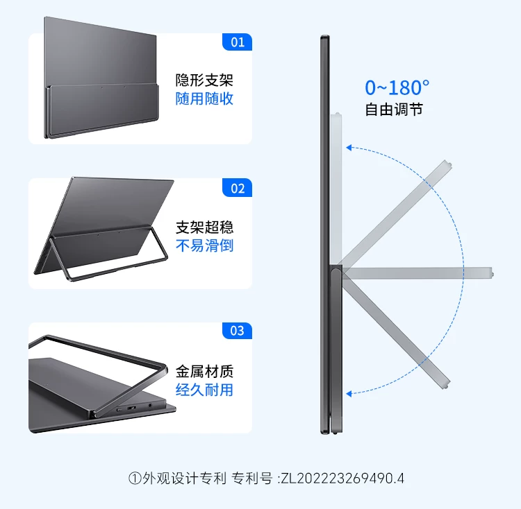 Sculptor 4K portable touch screen for multi scene applications, high color gamut display suitable for Switch external wireless cable expansion