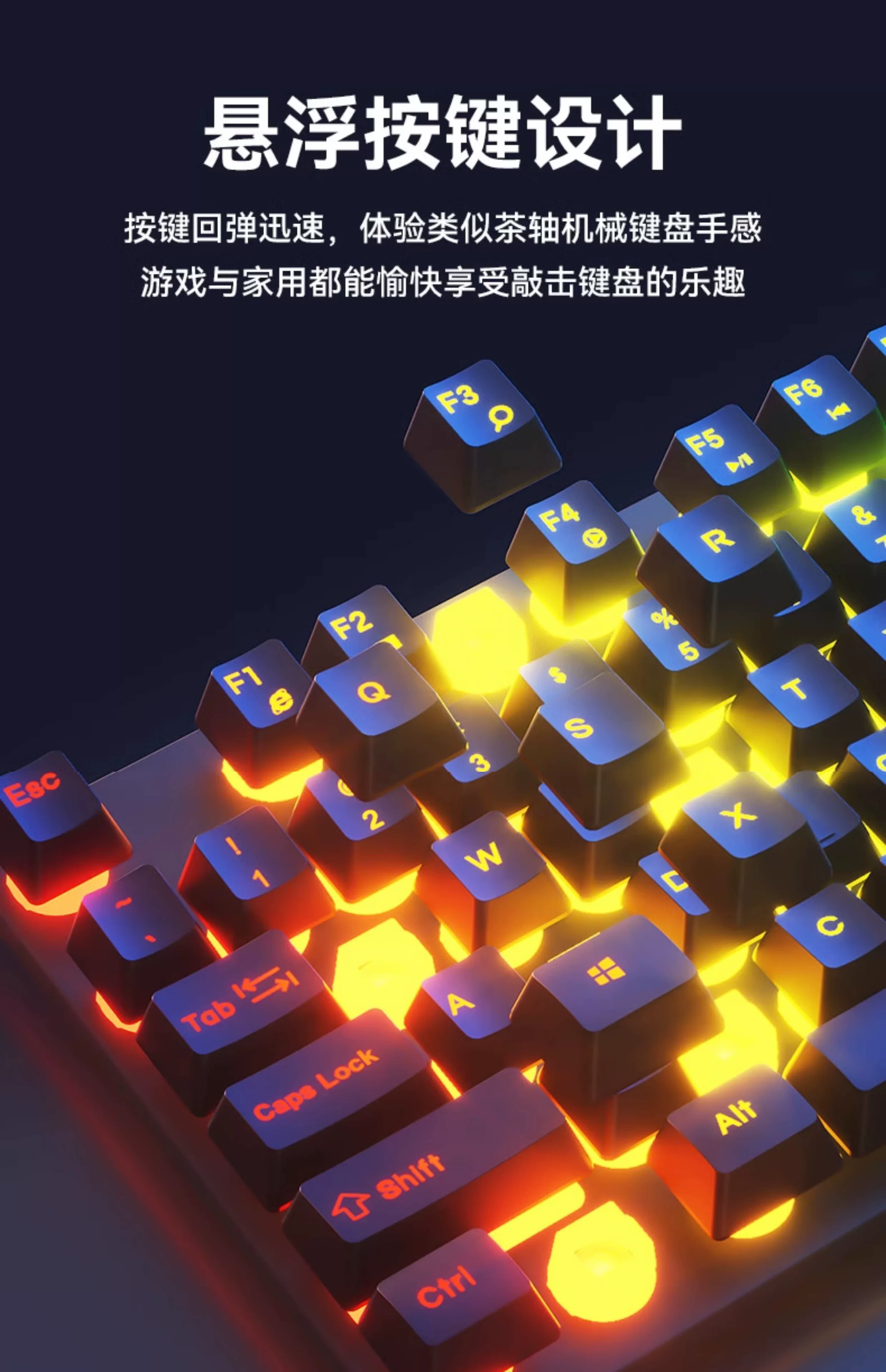 Mechanical tactile keyboard and mouse group, wired e-sports games, office, silent laptop, desktop keyboard and mouse