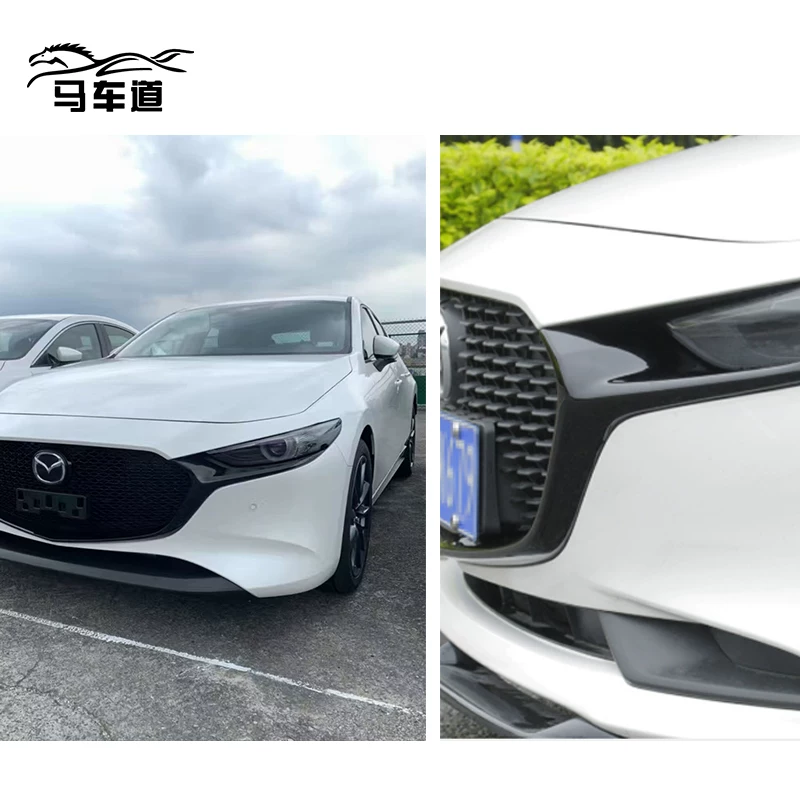 Подходит для Mazda 3 Era 20-24 Angkesela, решетка радиатора с яркими полосками Black Warrior, ярко-черная модификация