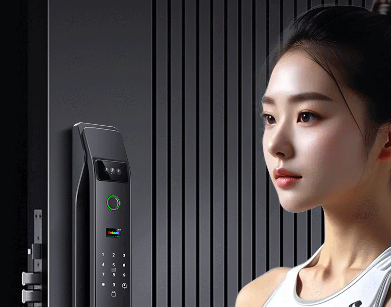 Интеллектуальный дверной замок Double voice Fingerprint lock с распознаванием лиц
