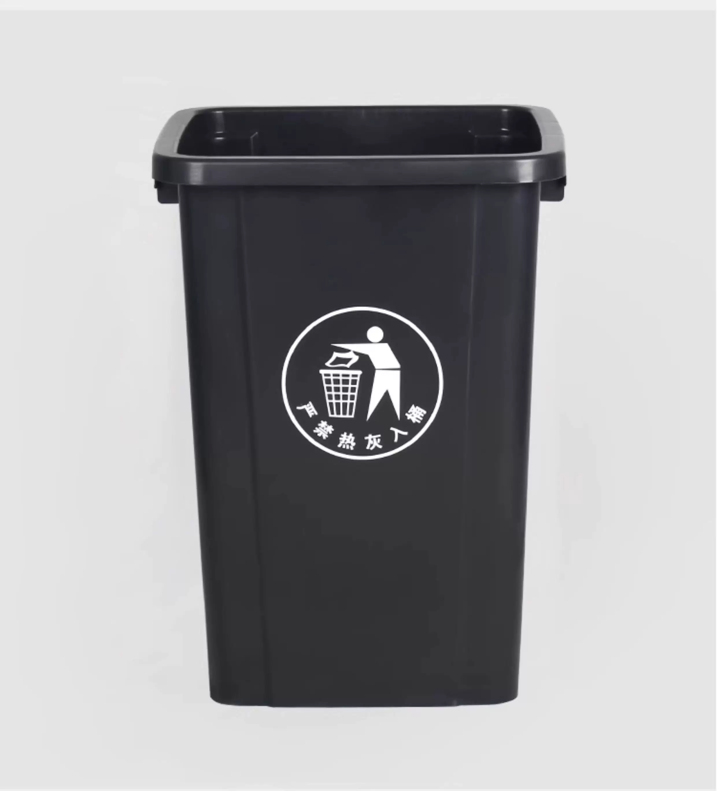 Uncovered square trash can, commercial large capacity, large kitchen waste with lid, garbage bin, household dining cabinet bucket