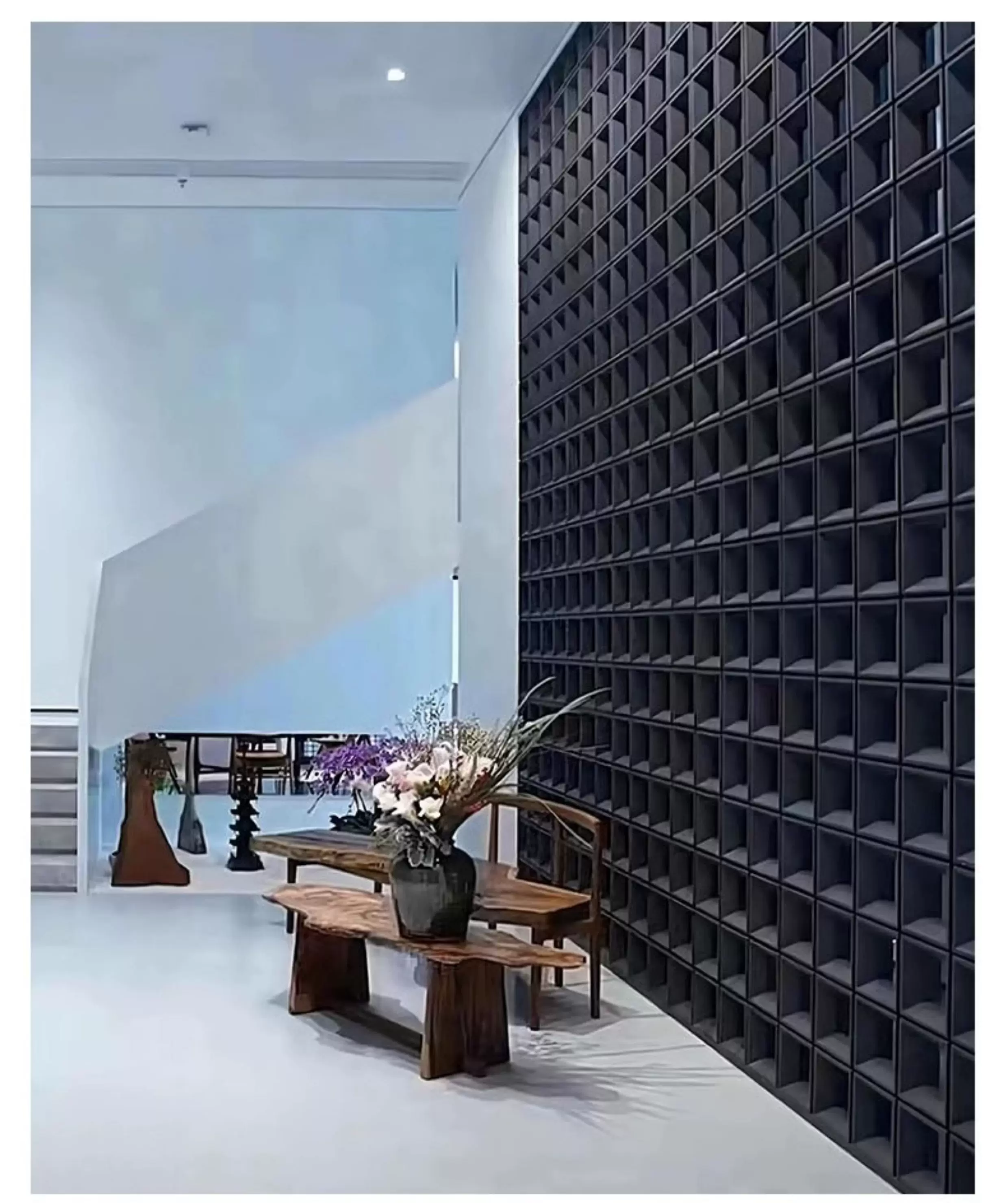 Lightweight PU background wall component brick double-sided nine grid hollow brick indoor and outdoor universal cement brick modern minimalist partition design