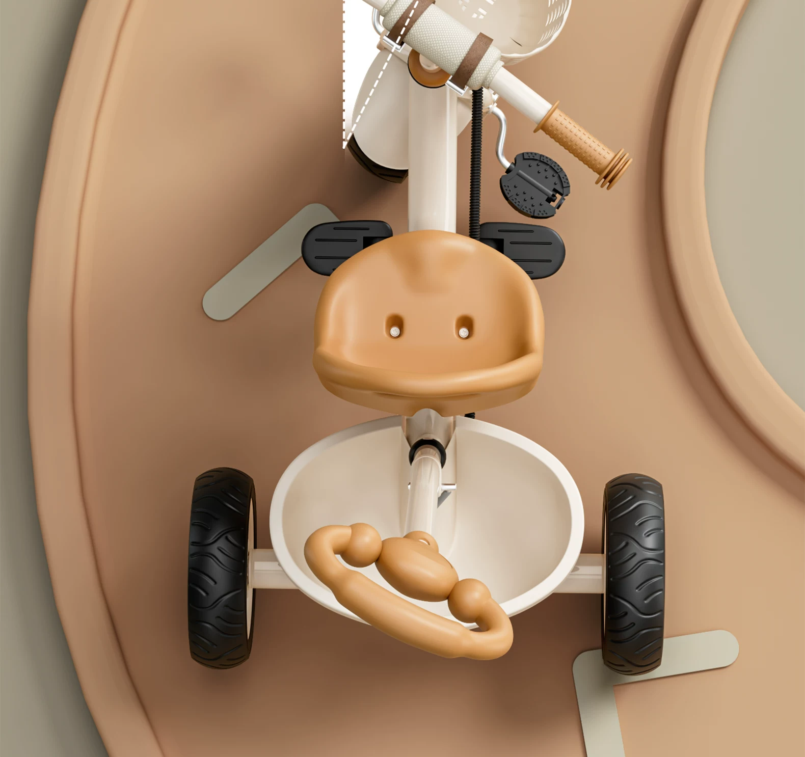 Miset children's tricycle, bicycle for children aged 1 to 3 to 6, baby stroller, handcart, bicycle