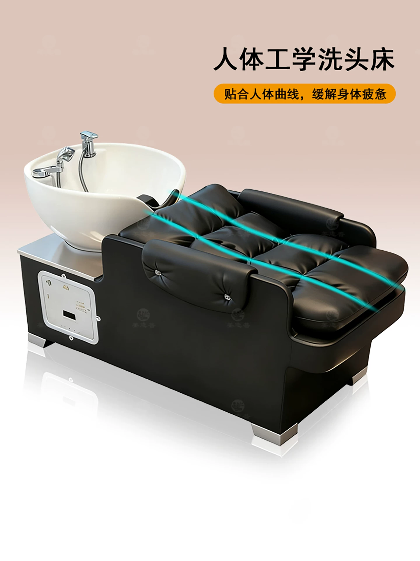 Hair washing bed, hair salon special integrated water heater, flushing bed, hair salon semi reclining energy-saving short hair ceramic basin
