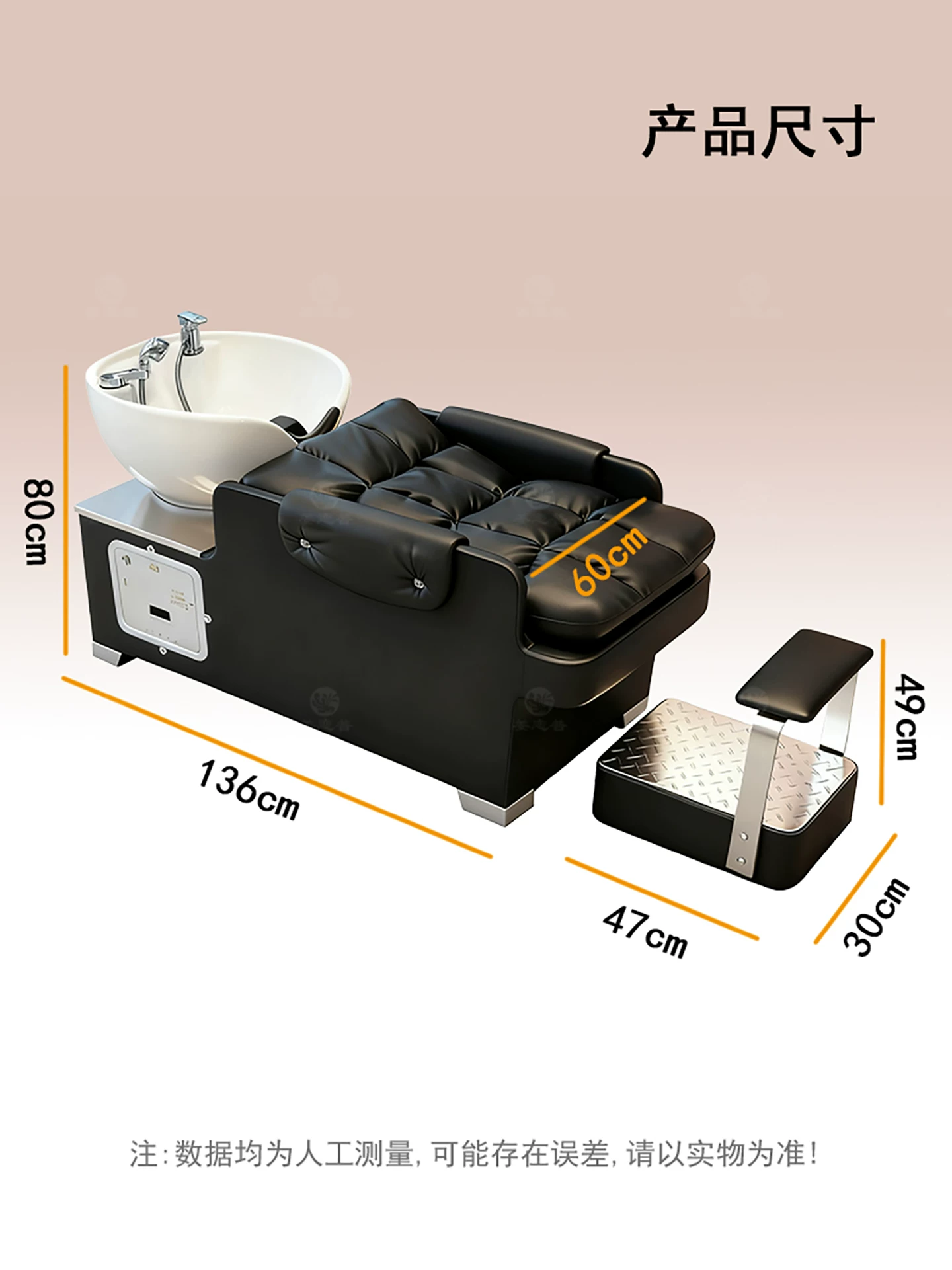 Hair washing bed, hair salon special integrated water heater, flushing bed, hair salon semi reclining energy-saving short hair ceramic basin