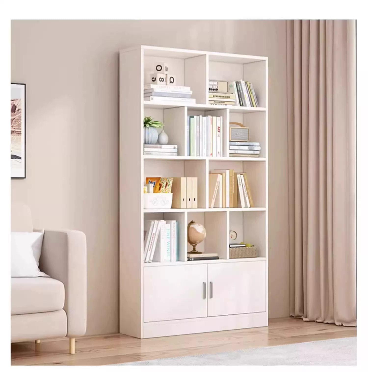 Bookshelf, floor to ceiling storage rack, integrated wall storage cabinet, home bookshelf, display cabinet, office file cabinet, storage cabinet