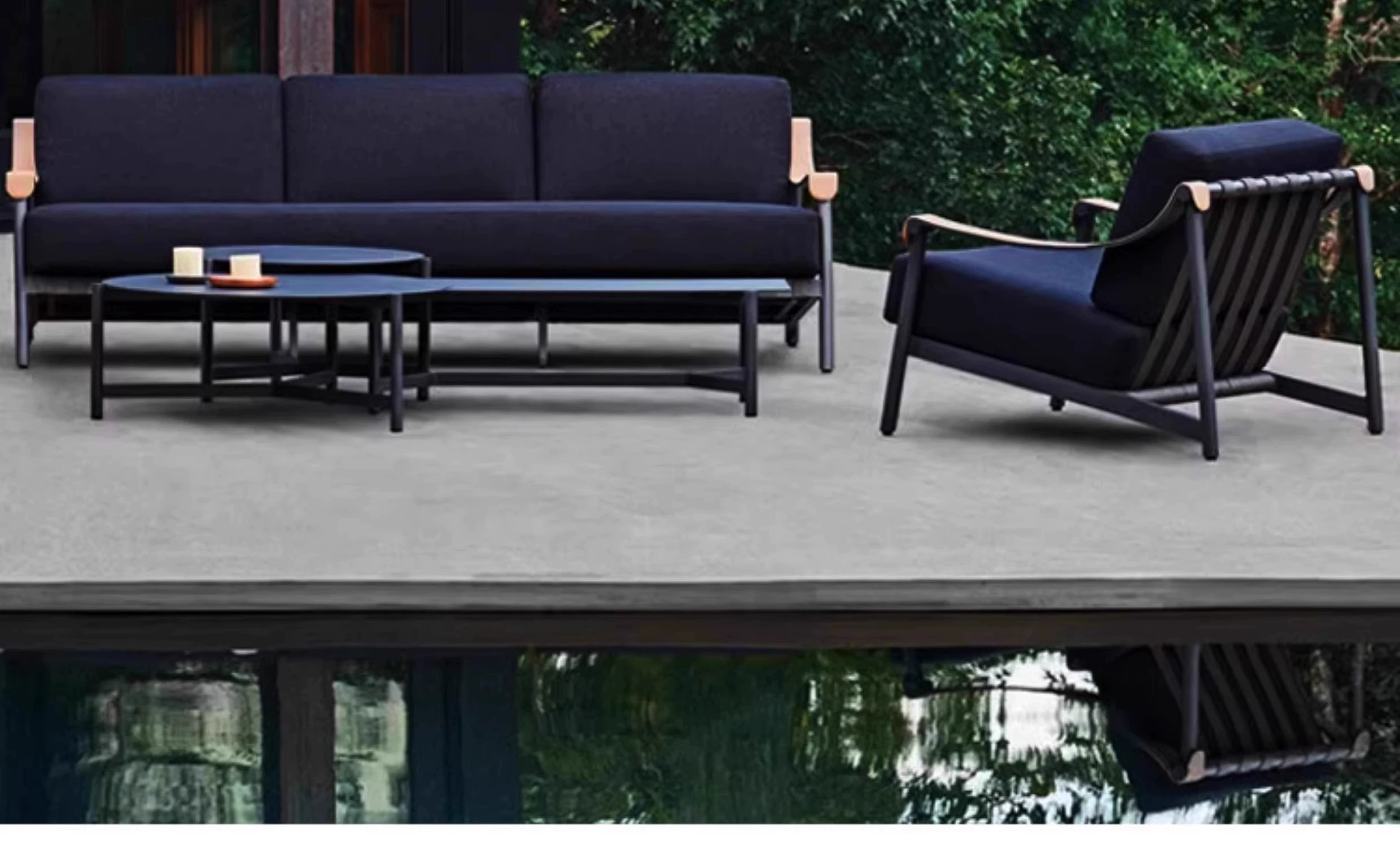 Nordic Outdoor Courtyard Combination Garden Model Room Outdoor Leisure Furniture Outdoor Waterproof Sunscreen Aluminum Alloy Sofa