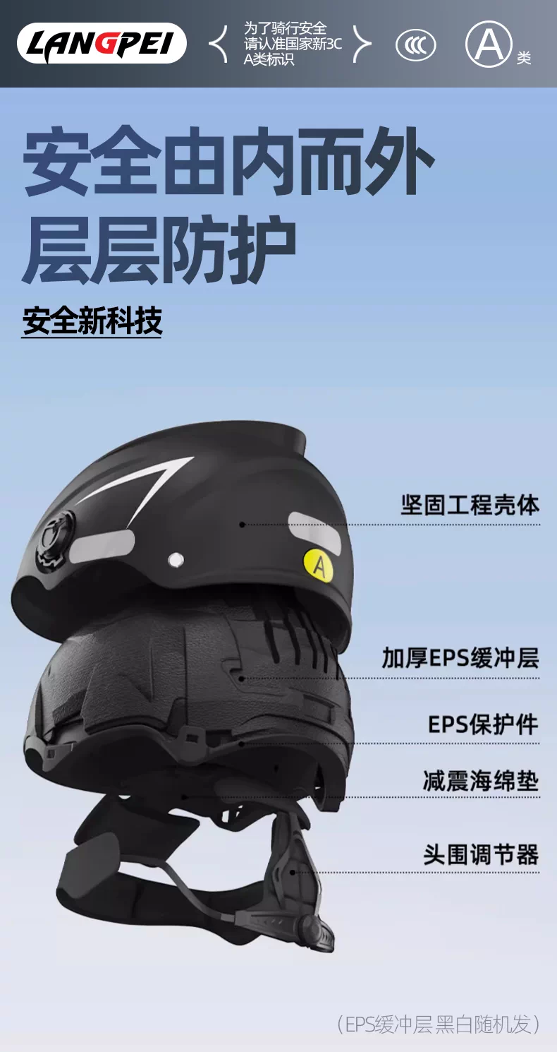 3C certified electric vehicle helmet, four season universal safety sunscreen ABS material, high-definition lens, 2025 new half helmet design