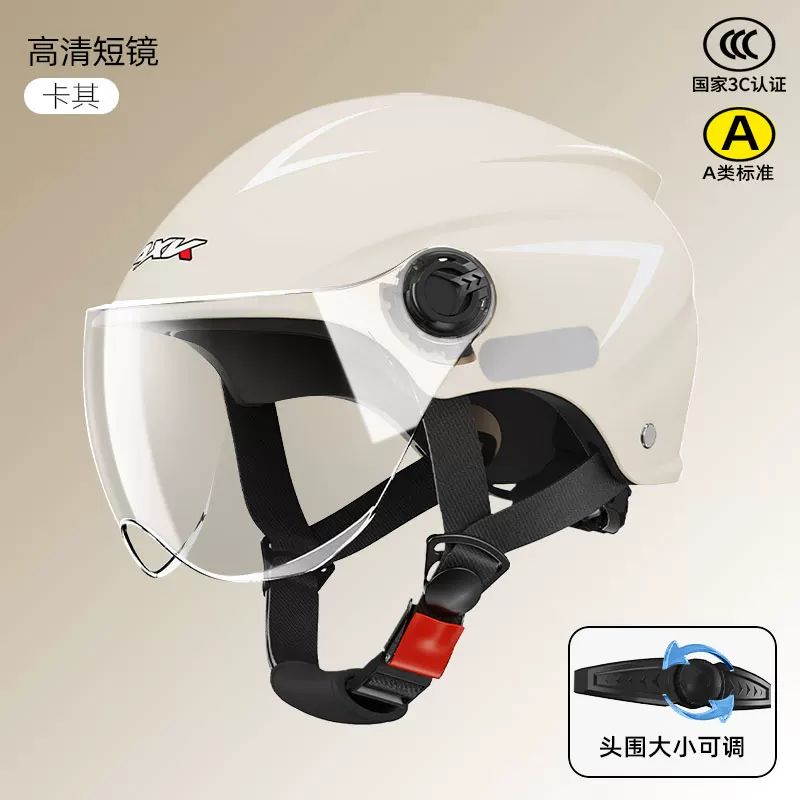 3C certified electric vehicle helmet, four season universal safety sunscreen ABS material, high-definition lens, 2025 new half helmet design
