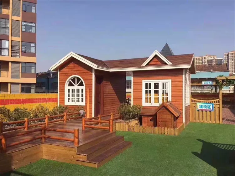 Kindergarten Outdoor Doll Home Wooden Kitchen Children's Outdoor Mobile Game House Garden Anti corrosion Wooden House Assembly