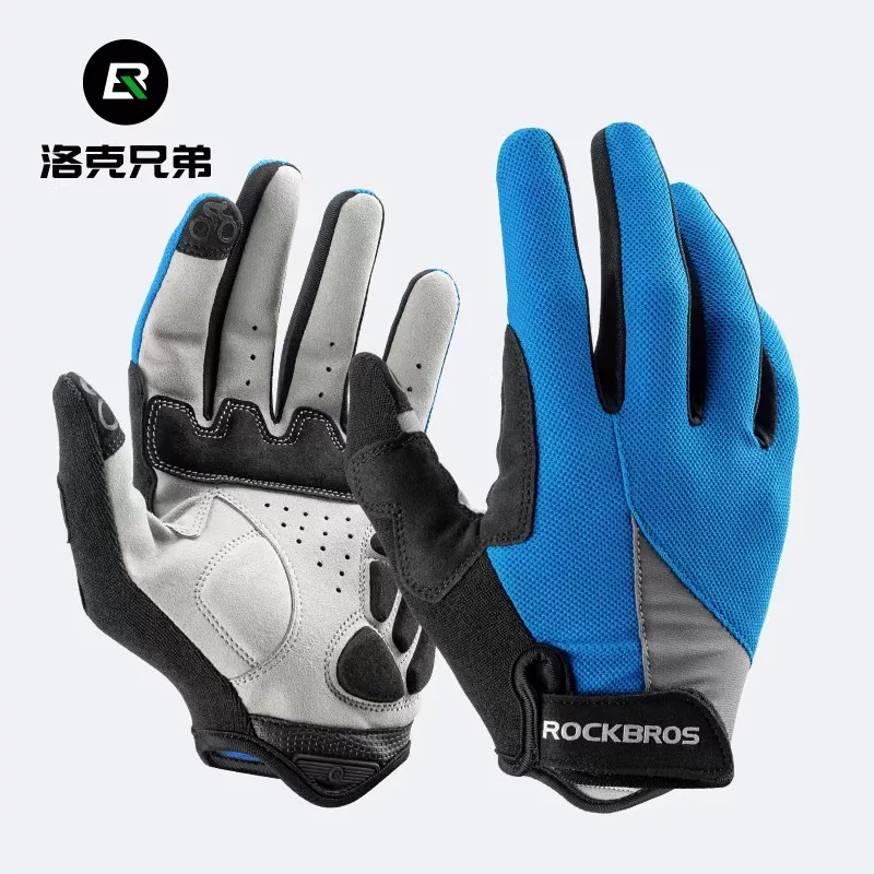 Rock Brothers cycling gloves, all finger mountain road cycling gloves, men's and women's spring and autumn touch screen long finger gloves