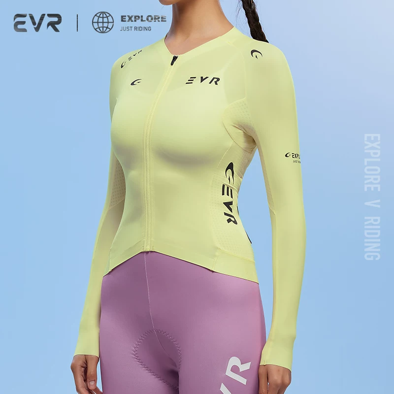 EVR cycling suit long sleeved sun protection quick drying women's summer reflective breathable road bike top cycling equipment EXP