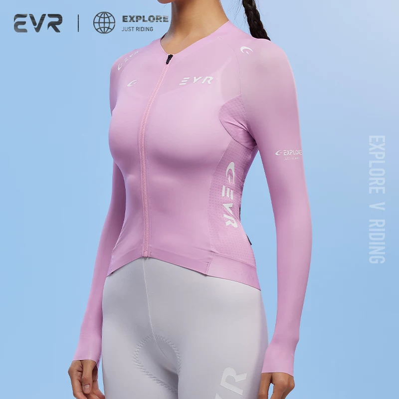 EVR cycling suit long sleeved sun protection quick drying women's summer reflective breathable road bike top cycling equipment EXP