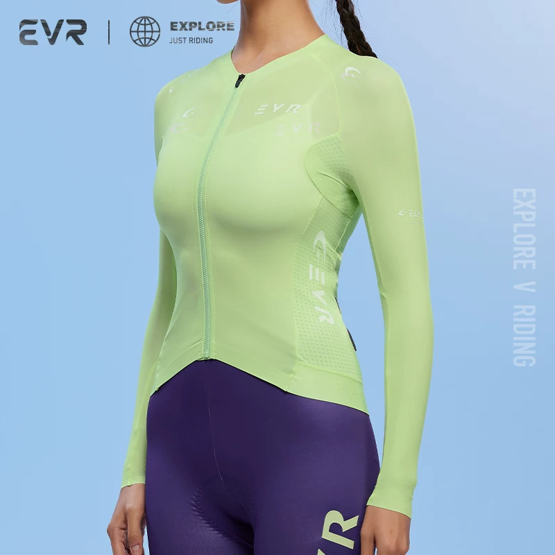EVR cycling suit long sleeved sun protection quick drying women's summer reflective breathable road bike top cycling equipment EXP