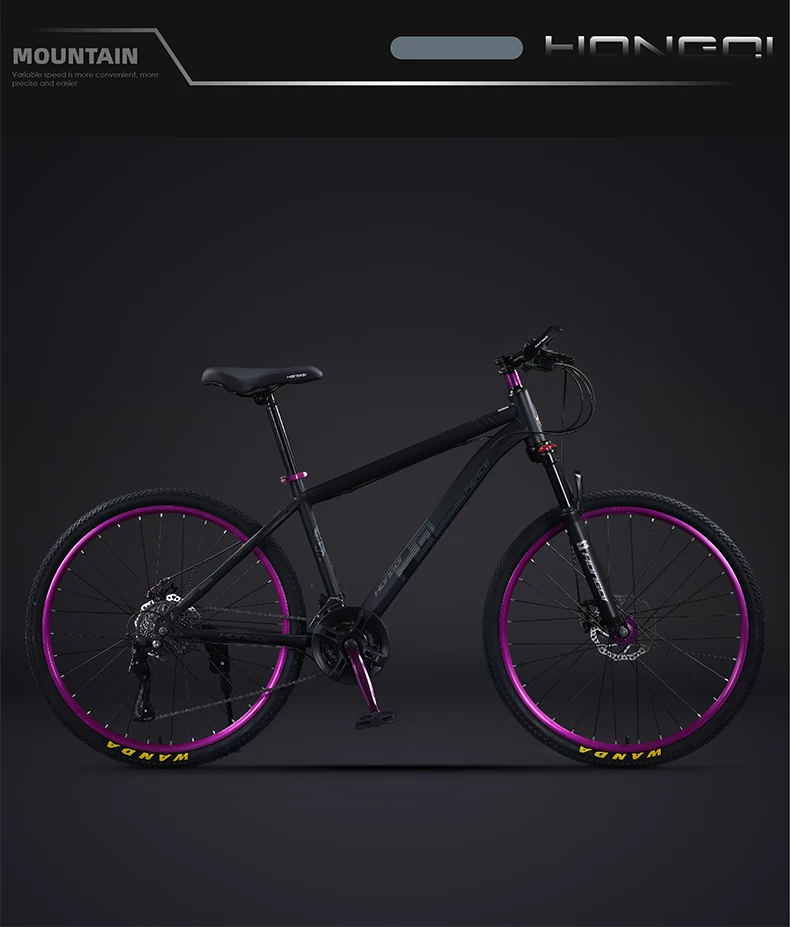 Red Flag Official Flagship Store Aluminum Alloy Mountain Bike Male Adult Off road Variable Speed Highway Purple Matching Youth Bike