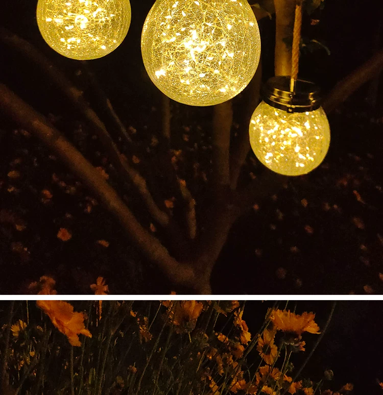 Solar courtyard lights for home users, outdoor atmosphere lights, garden hanging trees, landscape balconies, waterproof cracks, decorative night lights