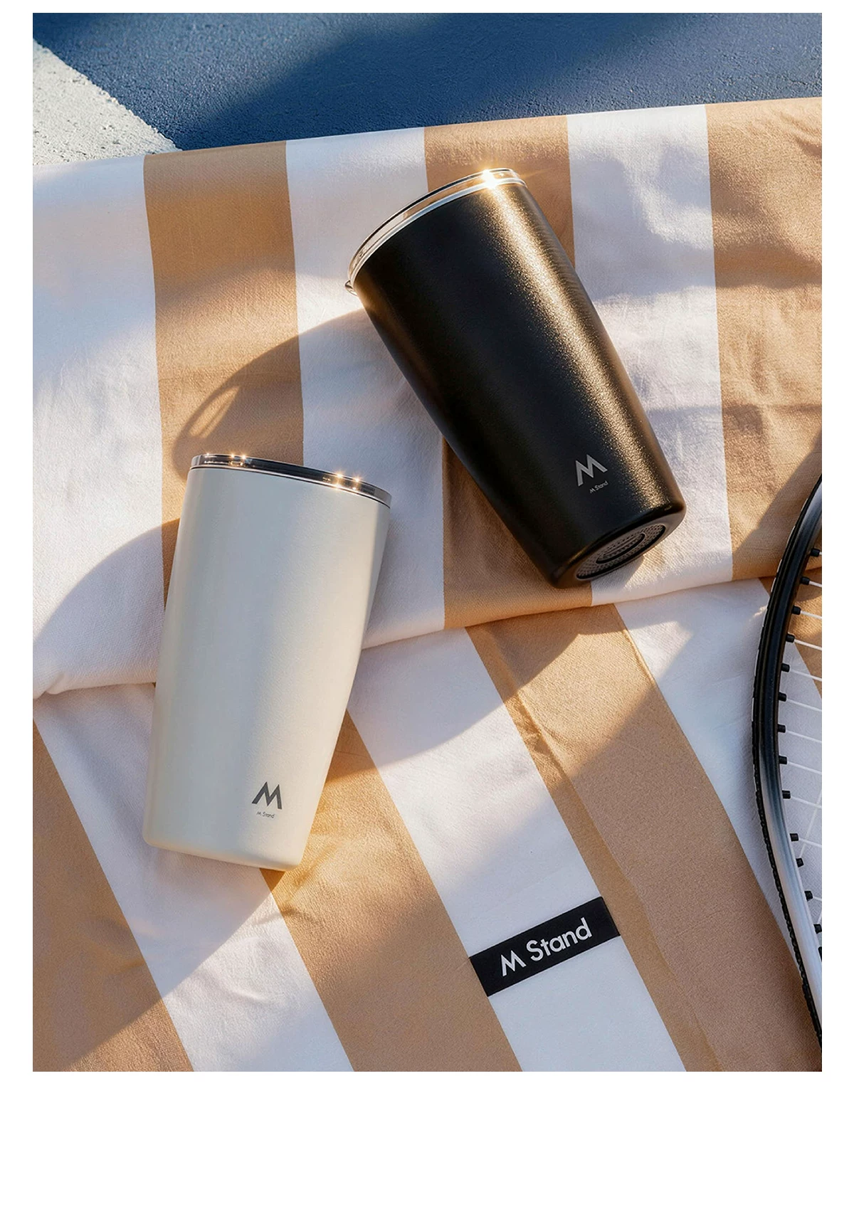 M Stand Insulated Cup 550ml Stainless Steel Portable Long term Insulation and Cooling for Work and Travel Large Capacity Insulated Cup