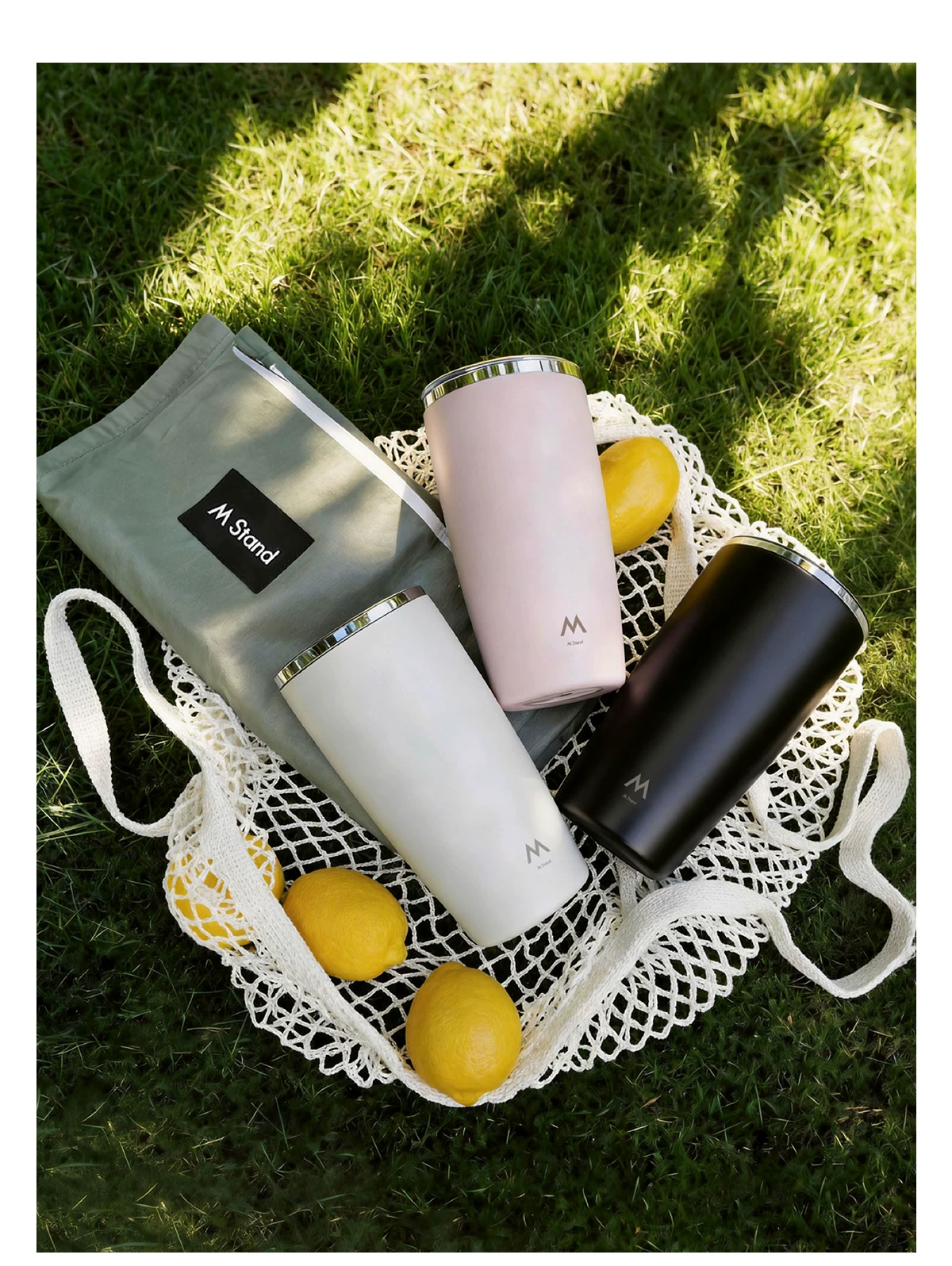 M Stand Insulated Cup 550ml Stainless Steel Portable Long term Insulation and Cooling for Work and Travel Large Capacity Insulated Cup