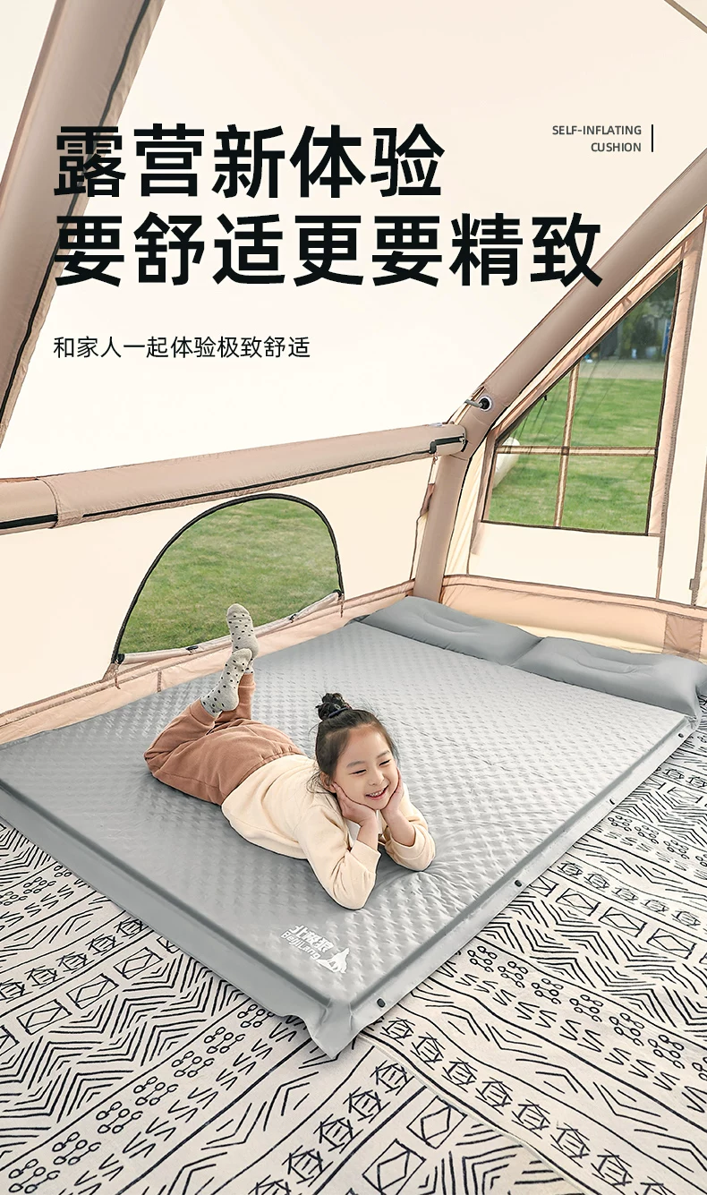 Arctic Wolf Inflatable Mattress Outdoor Portable Camping Single/Double Mattress Tent Automatic Air Cushion Bed Sleeping Floor Mat