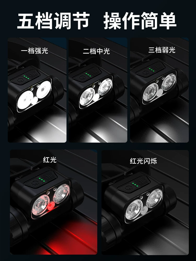 Cat Commander 2025 new strong light headlight fishing specific induction ultra long endurance night fishing light ultra bright red light mosquito repellent