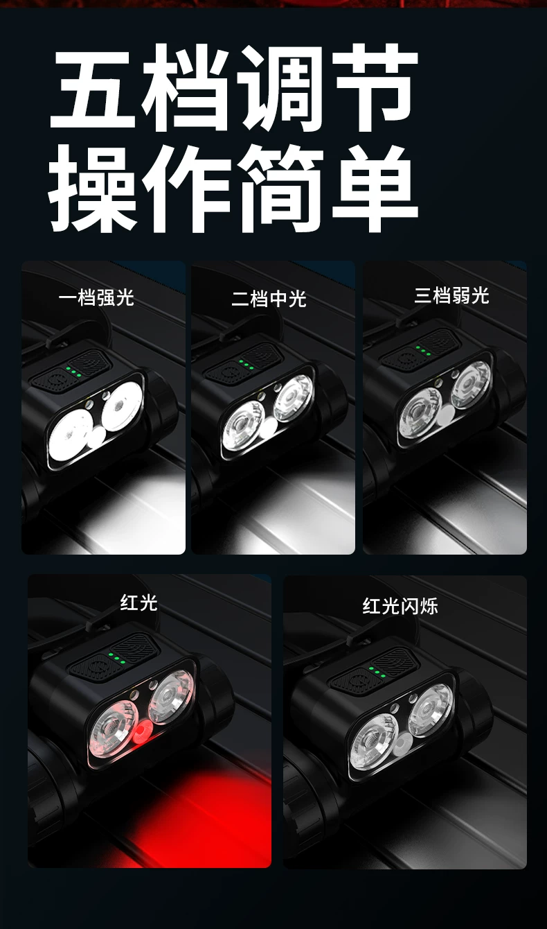 Cat Commander 2025 new strong light headlight fishing specific induction ultra long endurance night fishing light ultra bright red light mosquito repellent
