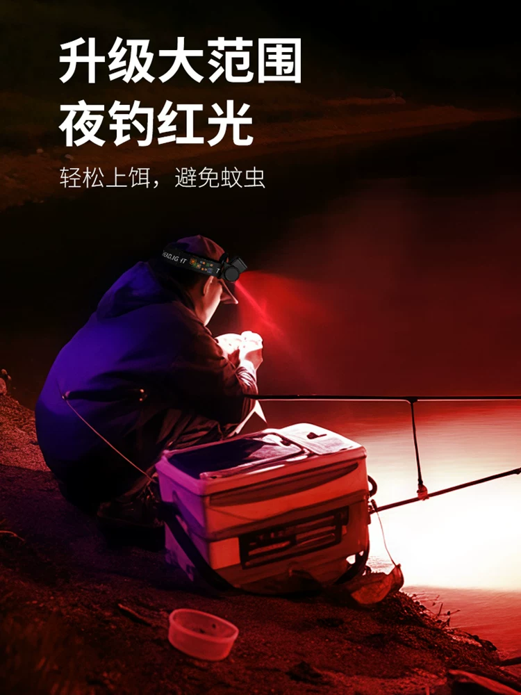 Cat Commander 2025 new strong light headlight fishing specific induction ultra long endurance night fishing light ultra bright red light mosquito repellent