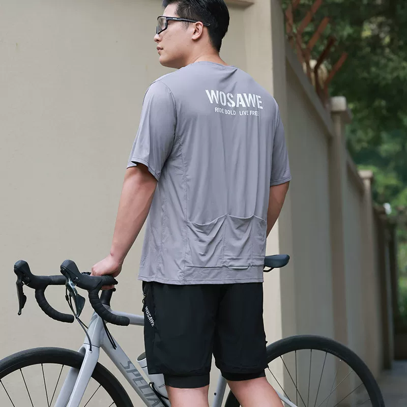 WOSAWE mountain bike riding pants men's silicone pad casual shorts road bike commuting cycling clothes