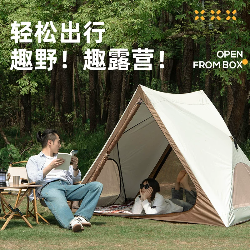 Automatic one click opening and closing triangular tent, outdoor portable folding park camping, sunshade camping equipment, picnic tent
