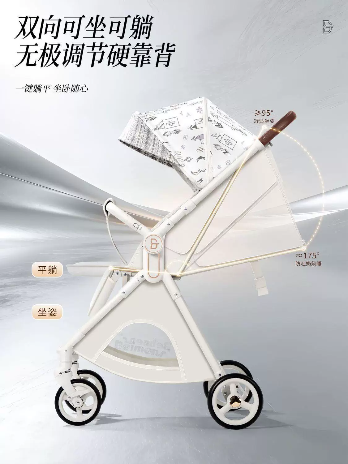 Детская коляска U7Pro 2-в-1 с корзиной для сна, легкая, с амортизацией