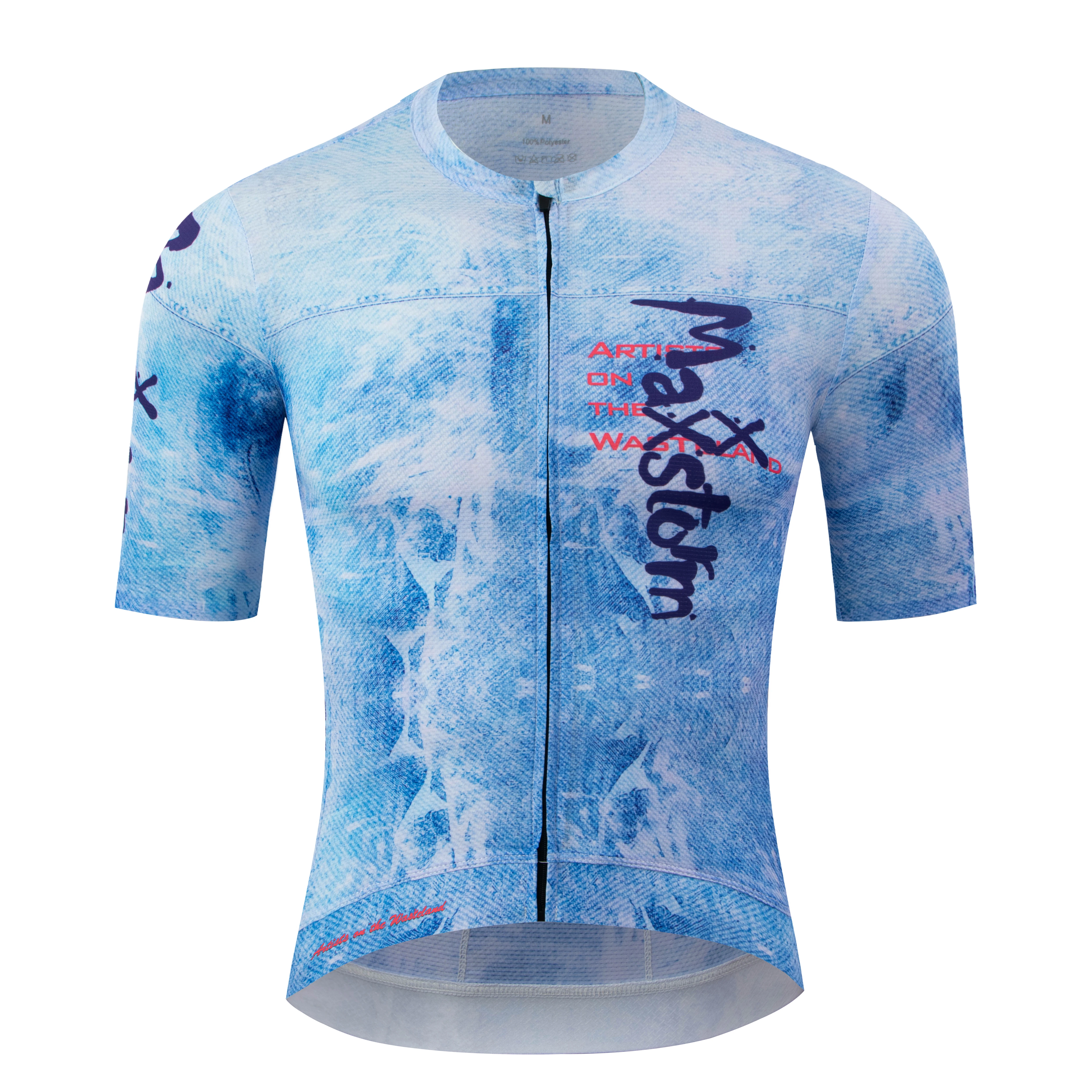 Maxxstorm Racing Mastone Retro Graffiti Breathable Cycling Short Sleeves Tight Fit Slimming Cycling Clothing Equipment