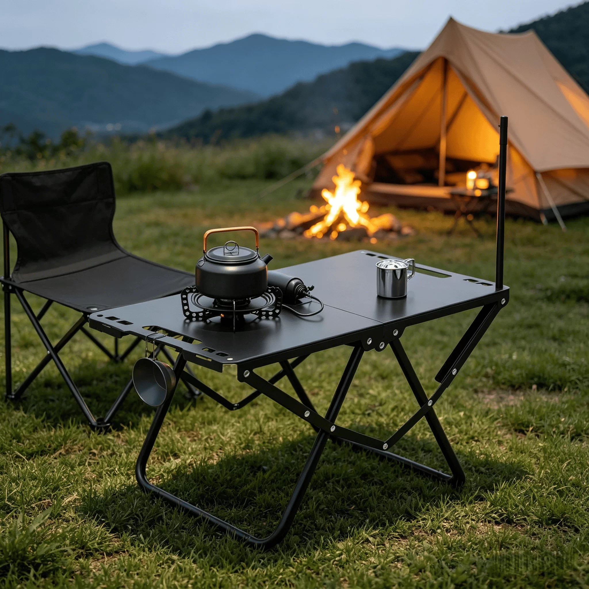 Outdoor Folding Quick Open Table Camping Portable GIT Tactical Table Tea Table Multi functional Picnic Thick Folding Tactical Table
