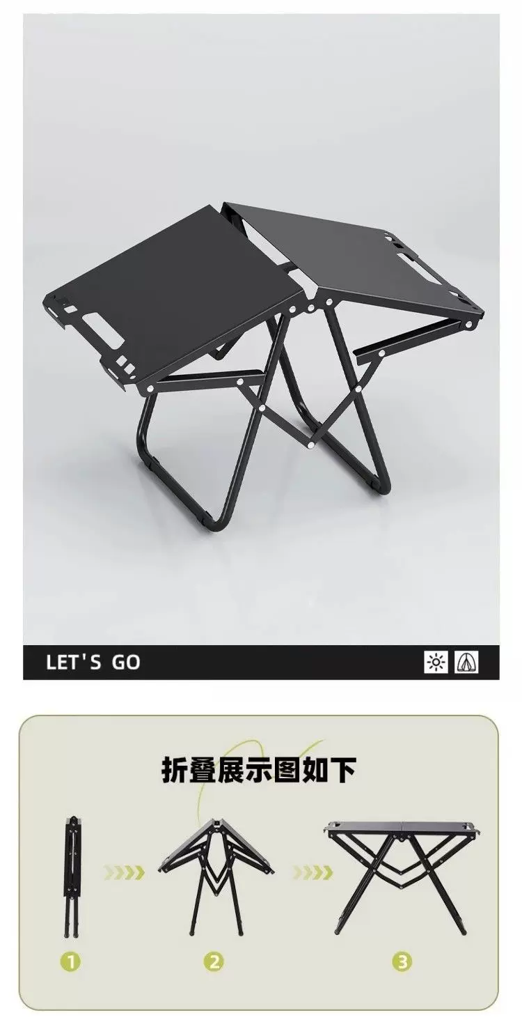 Outdoor Folding Quick Open Table Camping Portable GIT Tactical Table Tea Table Multi functional Picnic Thick Folding Tactical Table