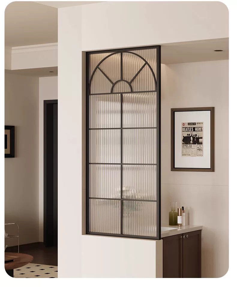 Ultra white water ripple tempered glass art partition screen, room wall, makeup room, half wall, living room, entrance foyer screen