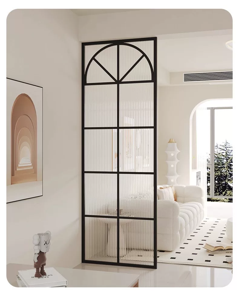 Ultra white water ripple tempered glass art partition screen, room wall, makeup room, half wall, living room, entrance foyer screen