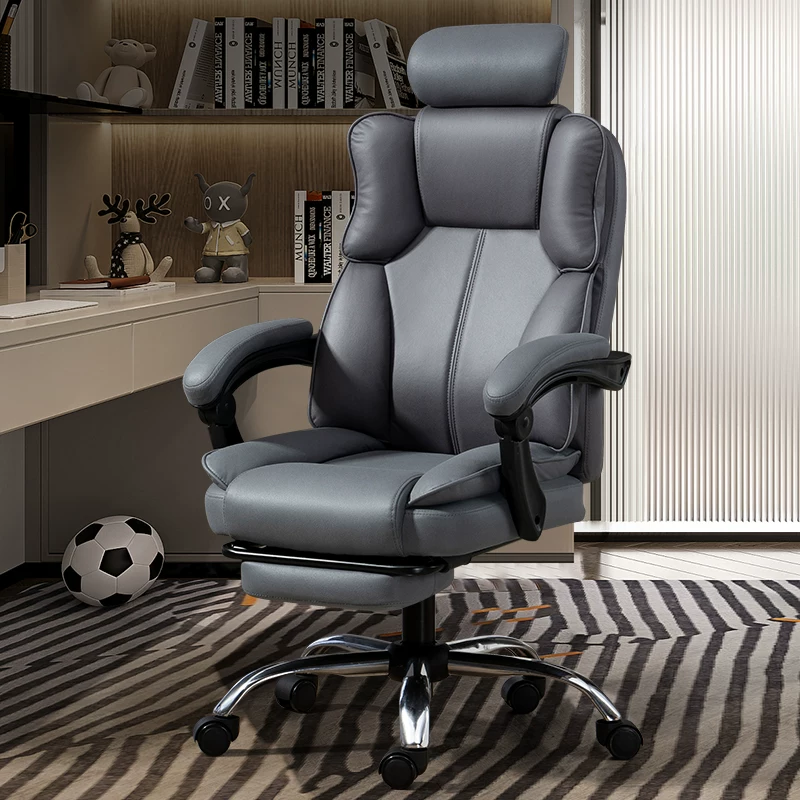 Ergonomic computer chair that can be raised and lowered, office chair that is comfortable for prolonged sitting, backrest chair, Dole Dule brand leather chair with foot pedals