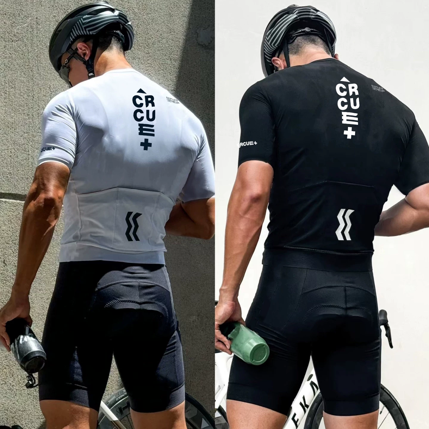 CRCUE+Summer Cycling Suit Dopamine Pneumatic Short Sleeve Set Road Mountaineering Cycling Suit