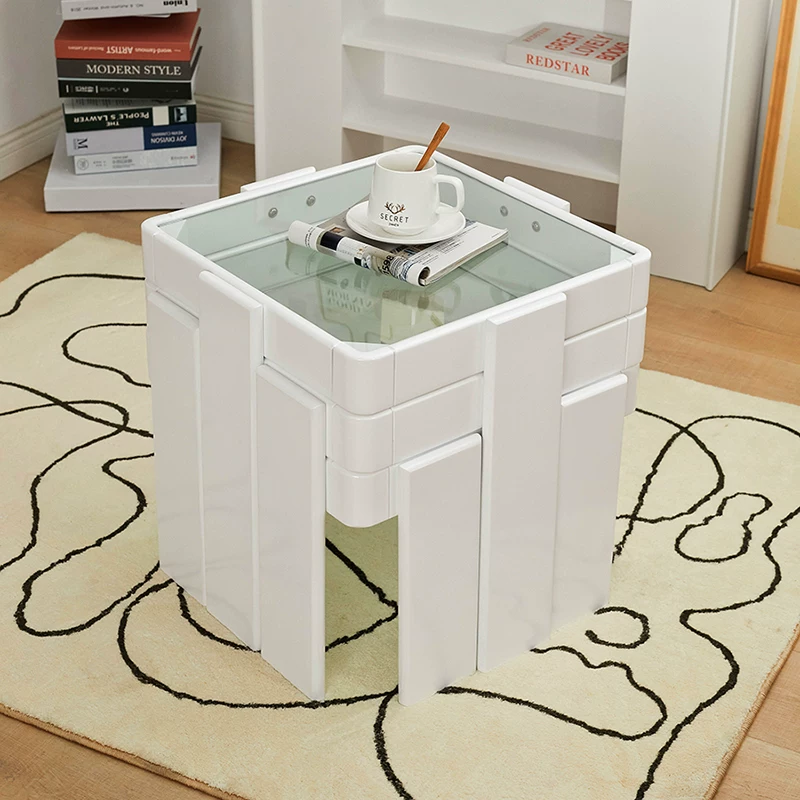 Aison Land Glass Coffee Lable High и Low Commity Devel Square Simple Modern Living Room Небольшой диван квартиры рядом с несколькими столами