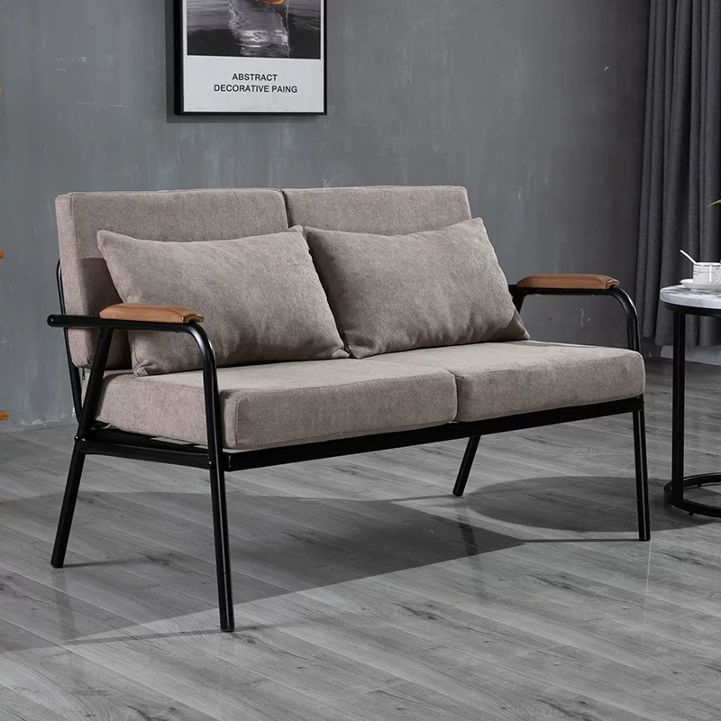 Nordic minimalist fabric sofa, living room, small unit, wrought iron, single, double, bedroom, women's simple, light luxury chair, industrial style