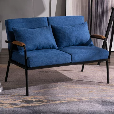 Nordic minimalist fabric sofa, living room, small unit, wrought iron, single, double, bedroom, women's simple, light luxury chair, industrial style
